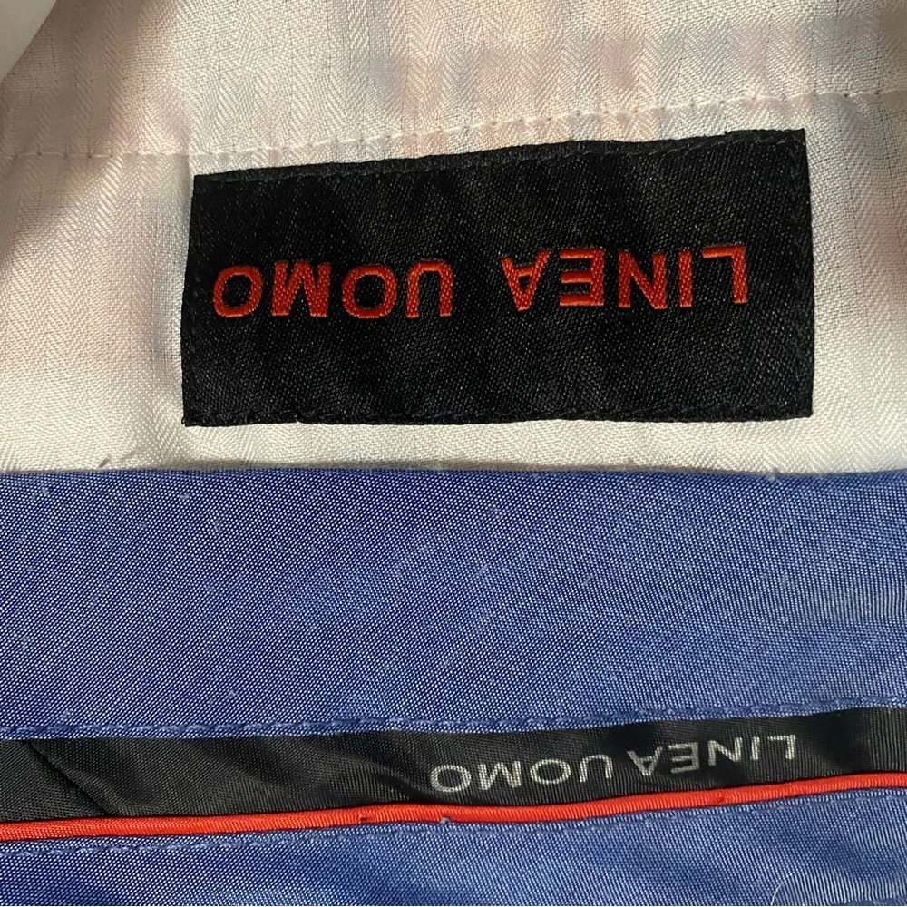 Linea Uomo Men’s Plaid Seersucker‎ Shorts Size 38 Coral and Blue